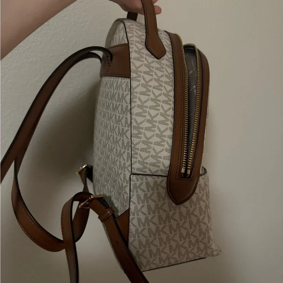 Michael Kors Monogram Tan Backpack - Picture 3 of 4